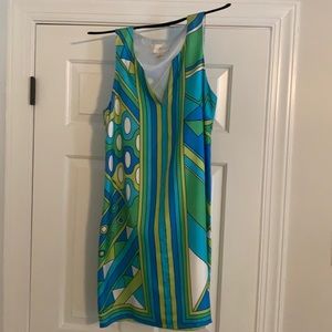 Julie brown green and blue dress size 6